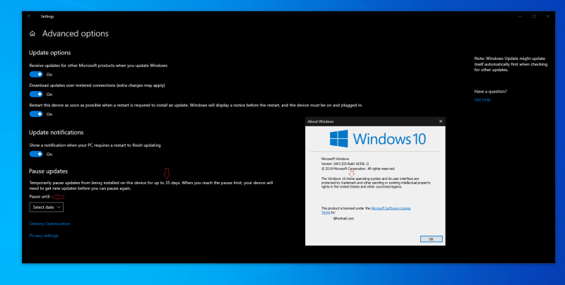 Windows 10 Home yangilanishlarni 35 kunga kechiktirish imkoniyatiga ega bo'lishi mumkin.